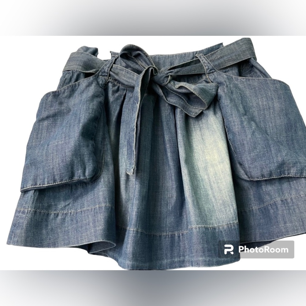 Chambray Skirt w/Pockets